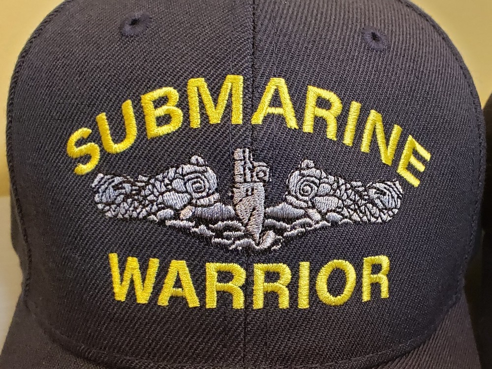 SUBMARINE WARRIOR Ball Cap SILVER FISH High Quality Wool Stitched Hook/Loop