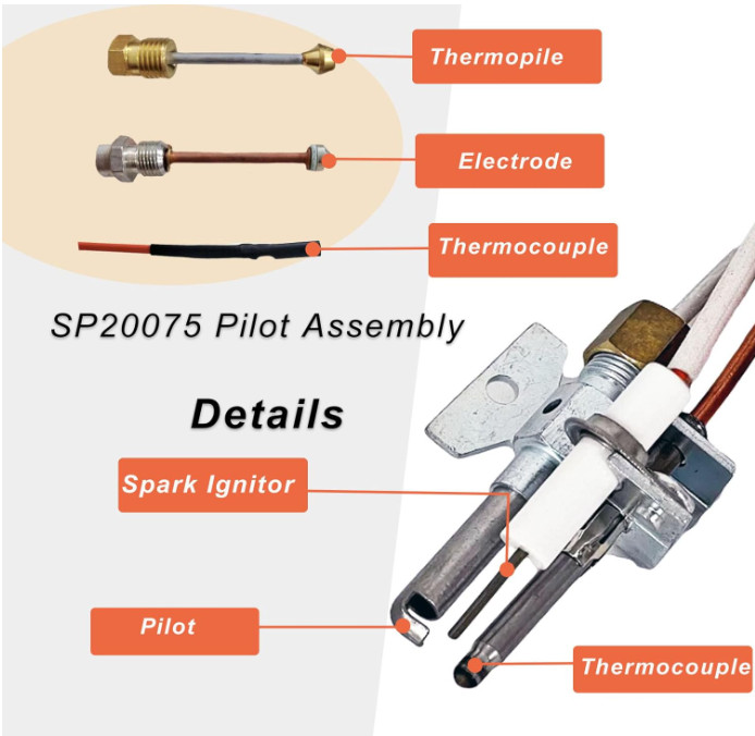 Pilot & Igniter Assembly Kit SP20075 for Rheem/GE Water Heaters