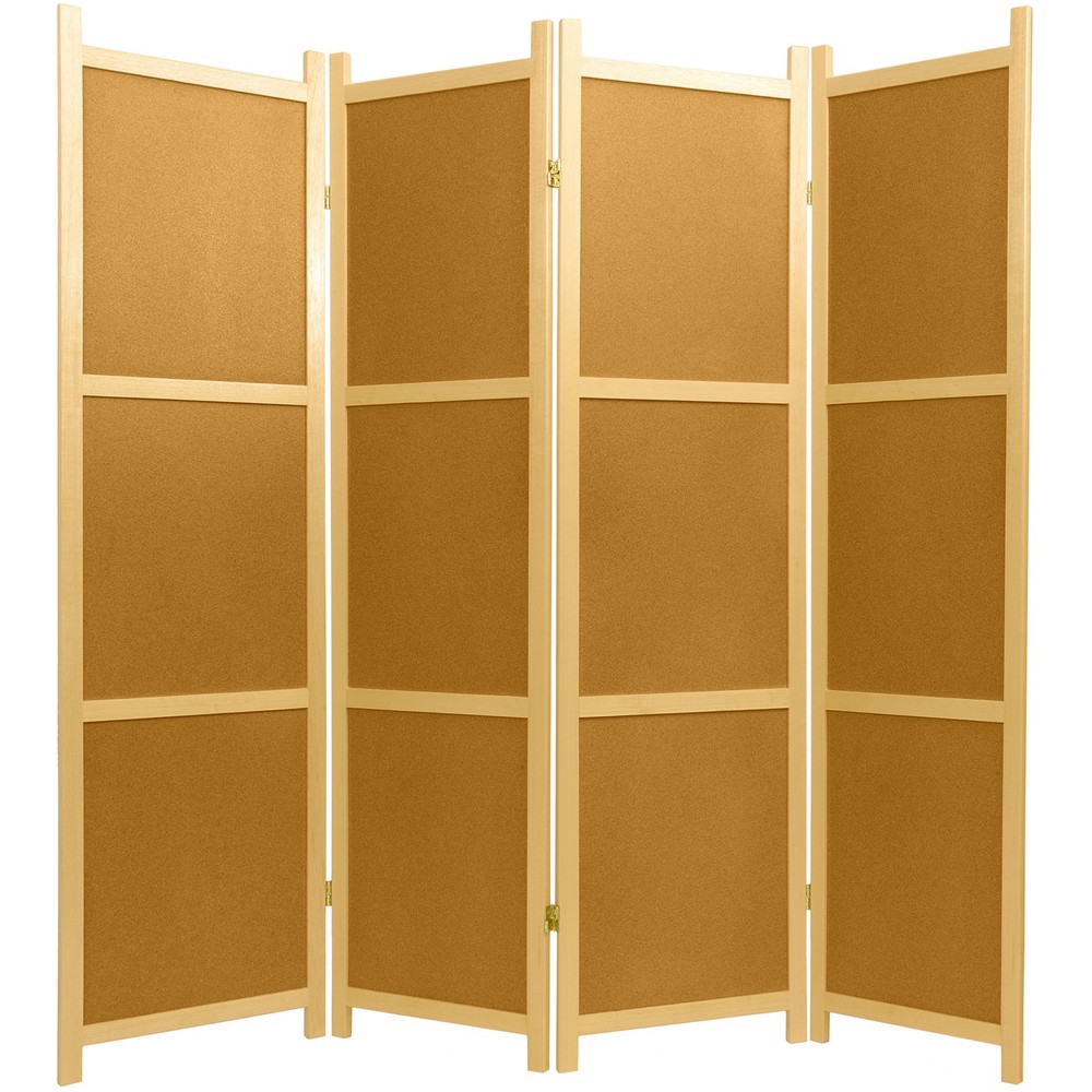 6 ft. Tall Cork Board Shoji Screen - 4 Panel
