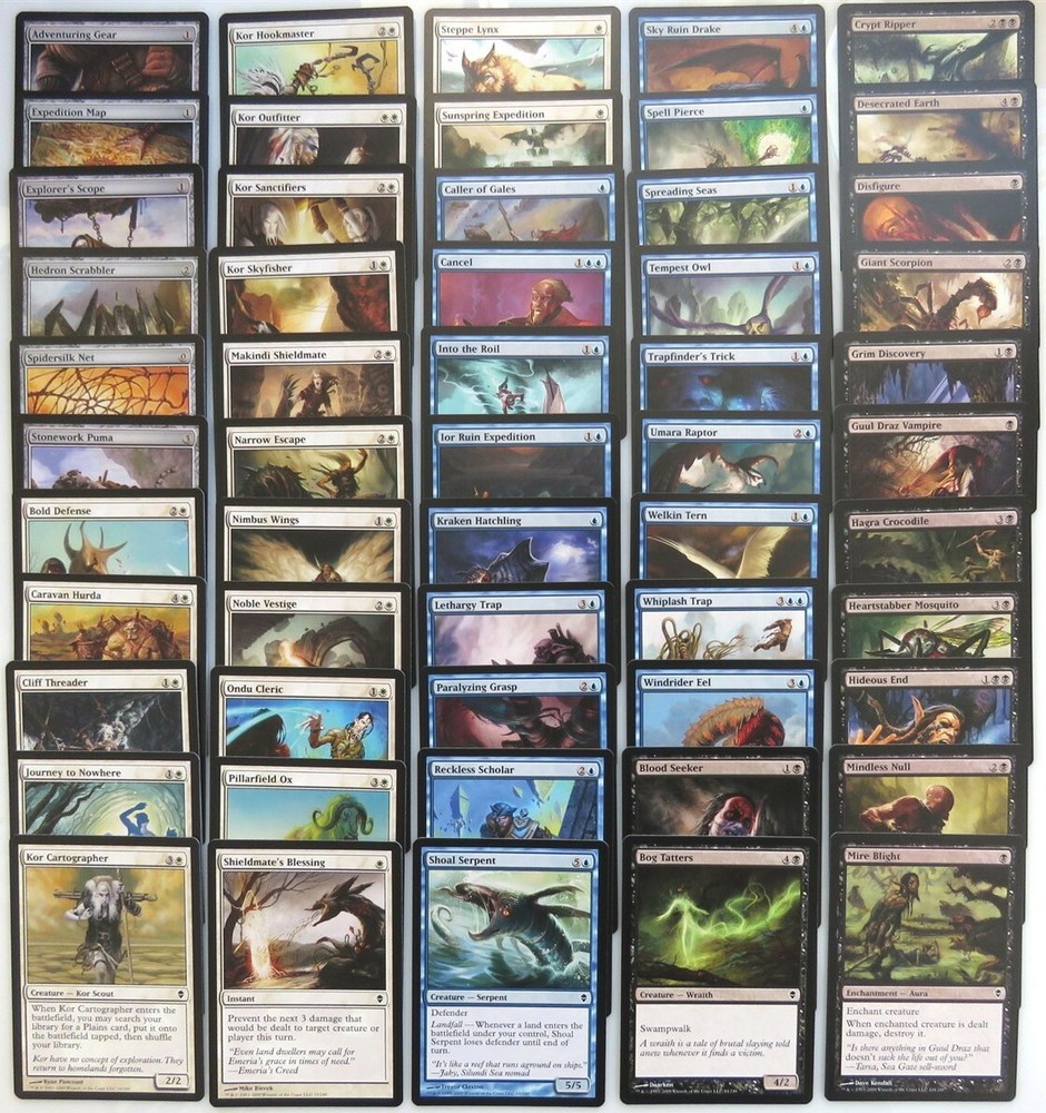 ZENDIKAR ~ Complete 101 Card COMMON SET MtG spreading seas expedition map vines