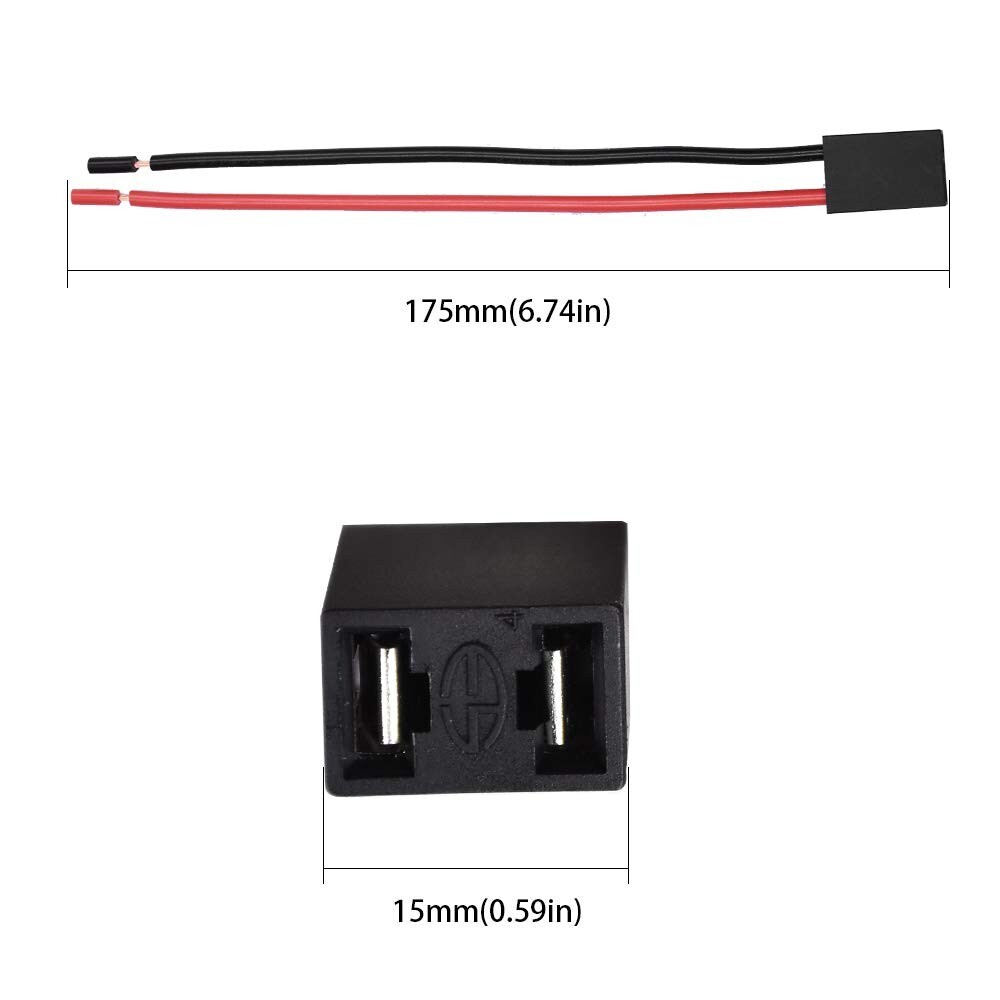 Wire Pigtail Female P S H7 Two Harness Head Light Low Beam Bulb Socket Replace