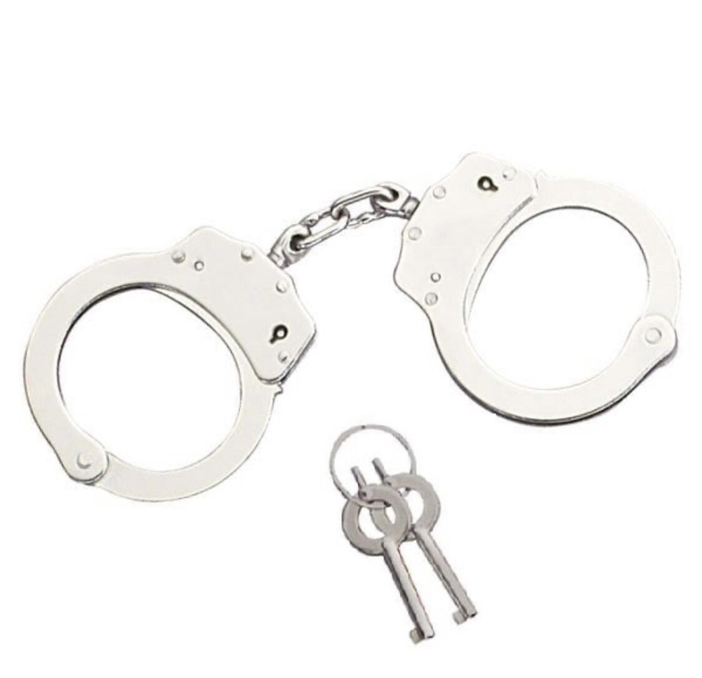Dual-locking Handcuffs w/Nickel plating Complete with 2 Keys