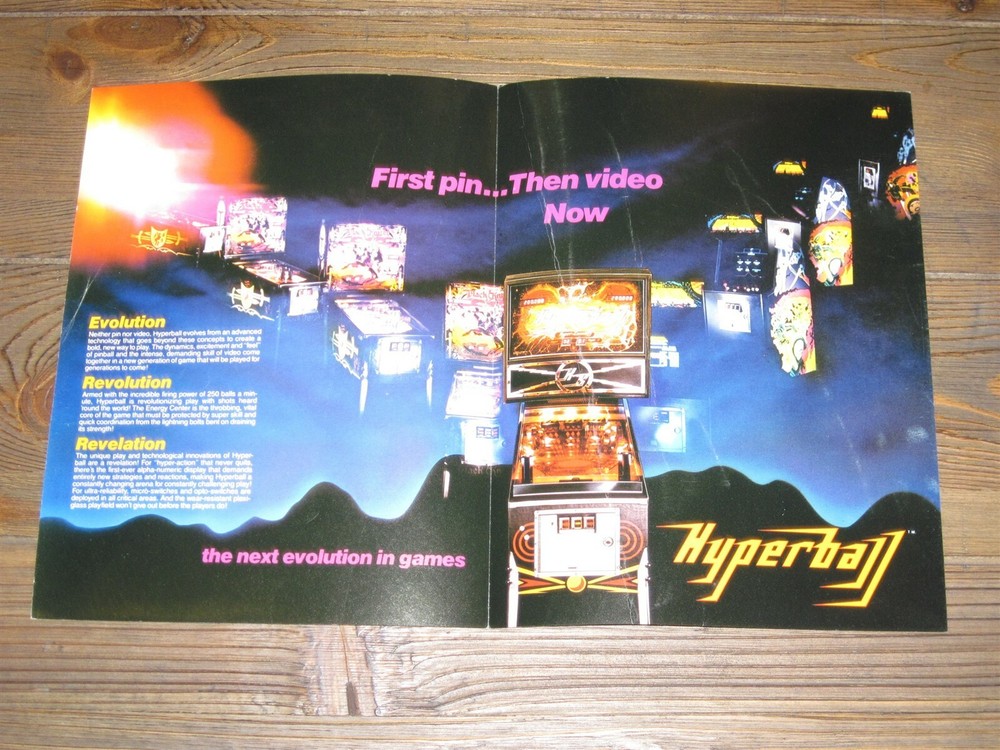 Hyperball Williams Pinball Flyer / Brochure / Ad
