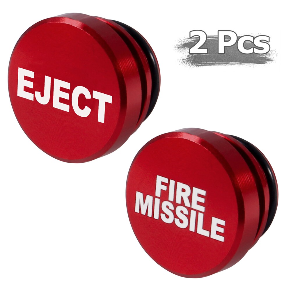 2PCS Universal Fire Missile Eject Button Car Cigarette Lighter Cover Accessories