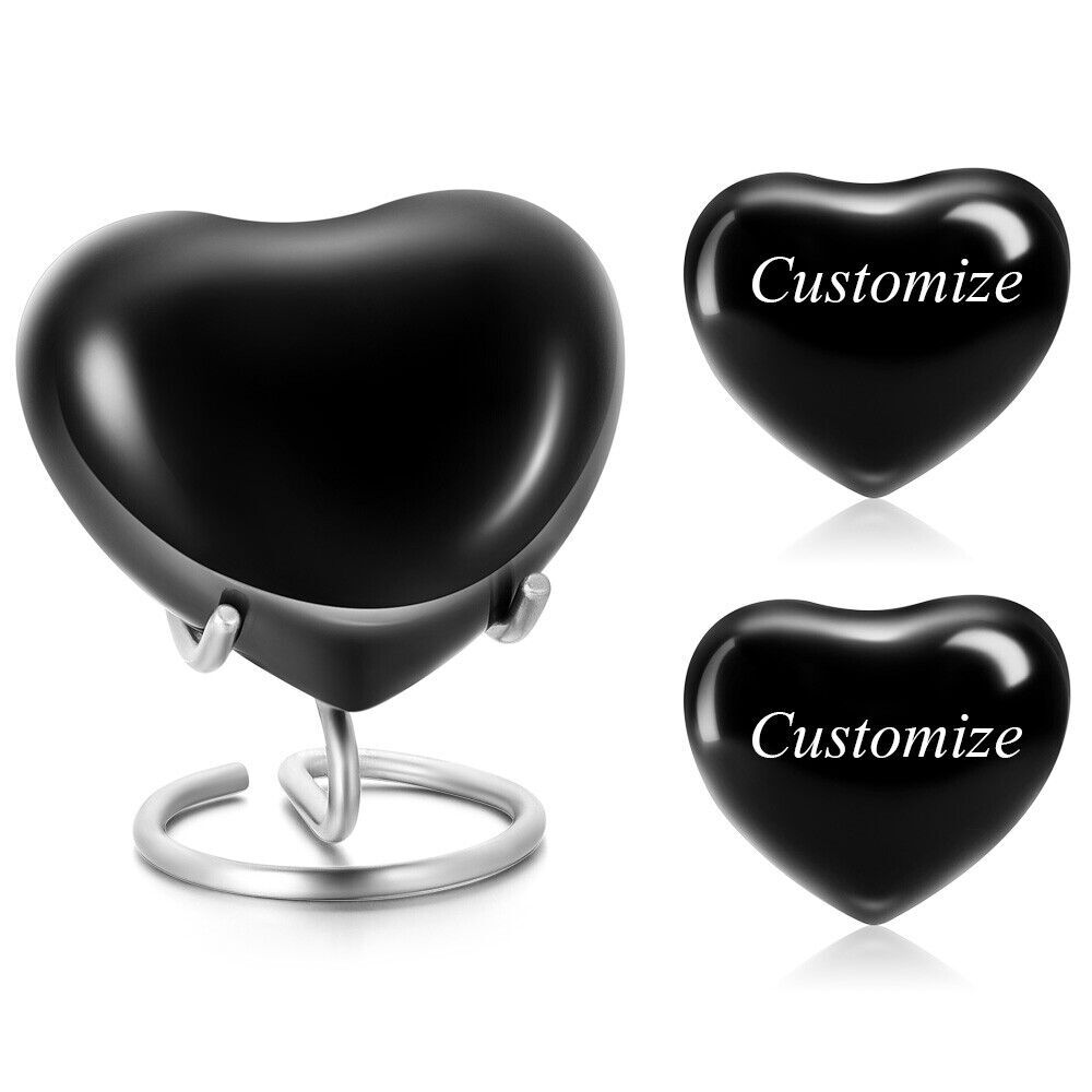 Customize Heart Cremation Urn Jar Holder Keepsake for Human Memorial Pet Ashes