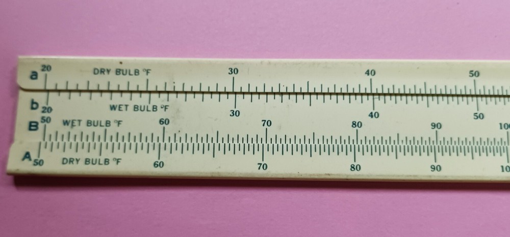 Powers Psychrometric Slide Rule - Vintage Plastic