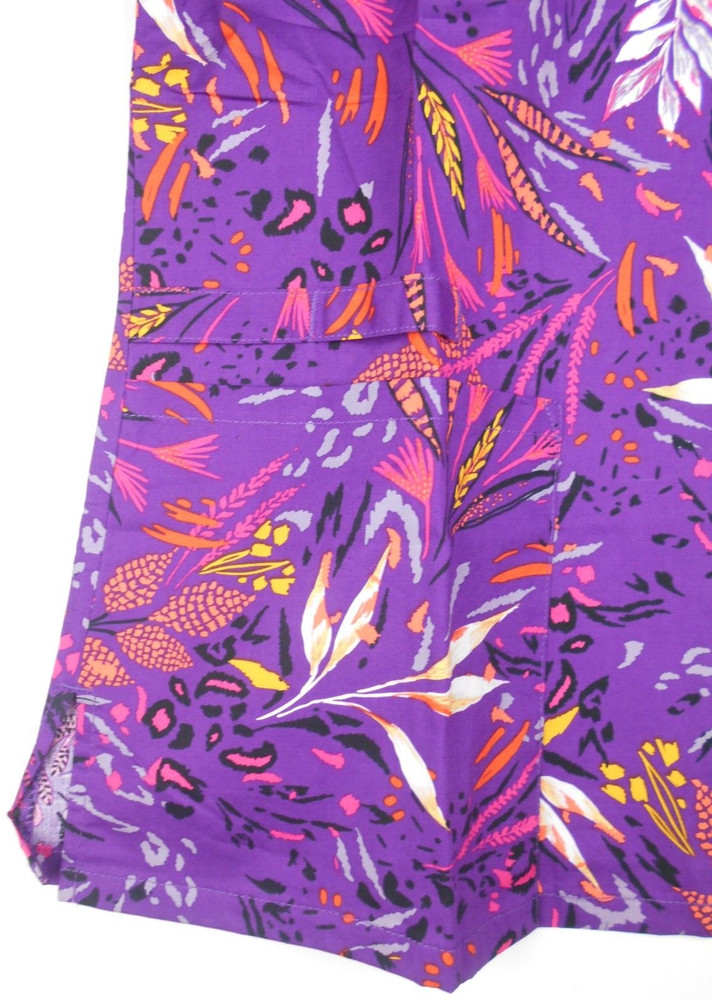 Cherokee Scrub Top PURPLE-WHEAT SMALL
