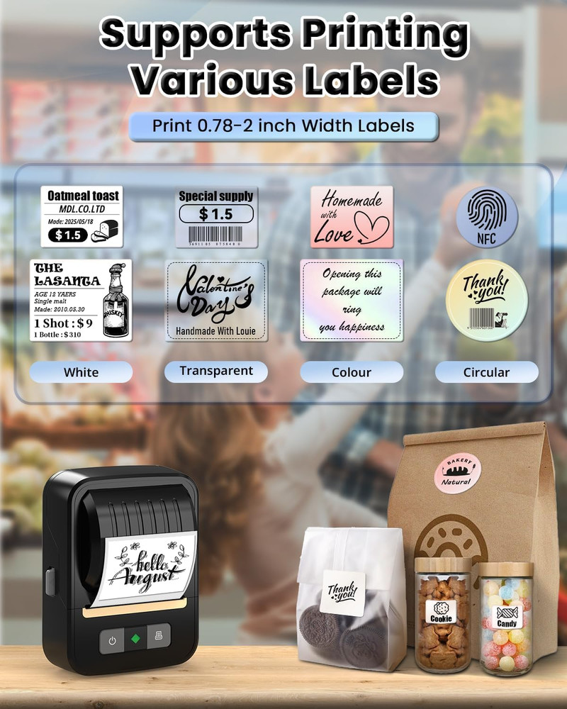 Label Makers, Label Maker Machine with Tape, Bluetooth Label Maker, Portable The