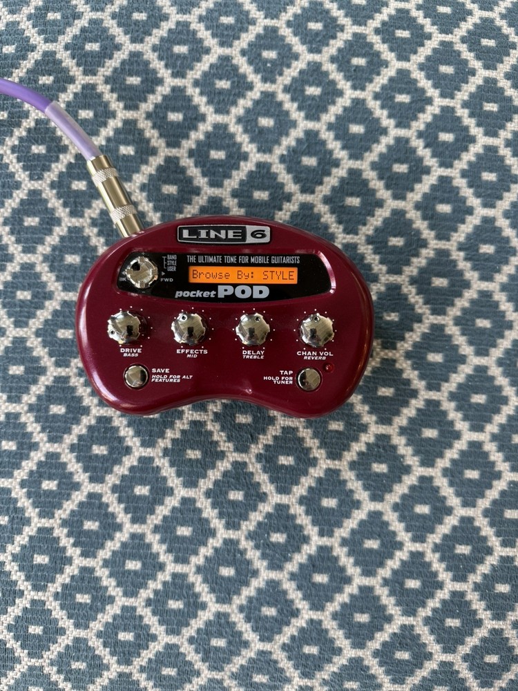 Line 6 Pocket POD Multi-Effects Guitar Effect Control Battery Powered Portable