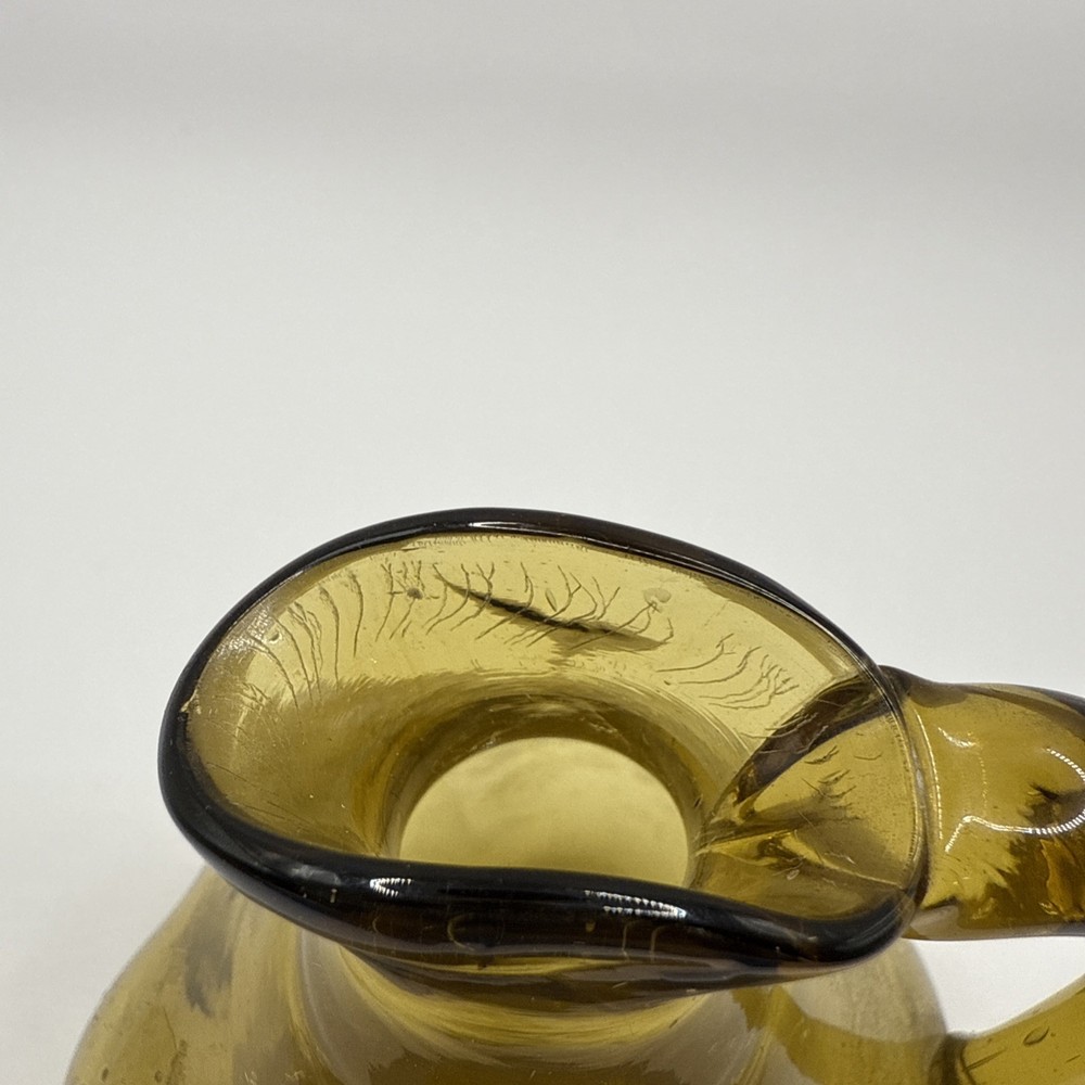 Small Amber Hand Blown Pitcher