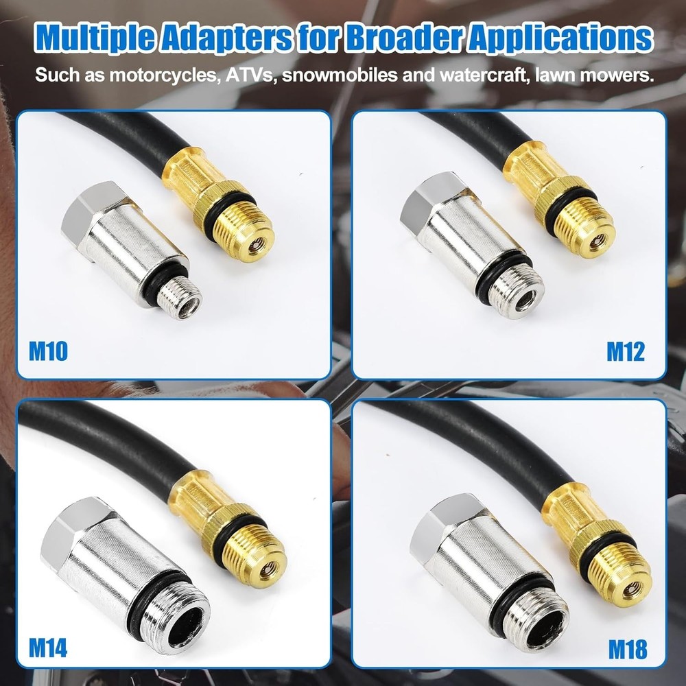 Triple Range Petrol Engine Compression Tester Kit - 9pcs with 4 Connect Adapters