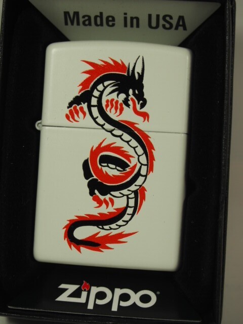 Zippo Dragon White Matte Regular Case Oil Lighter Japan