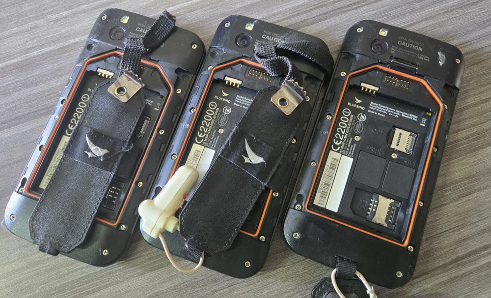 lot of 3 BLUEBIRD EF500 Mobile Handheld Computer Barcode Scanner