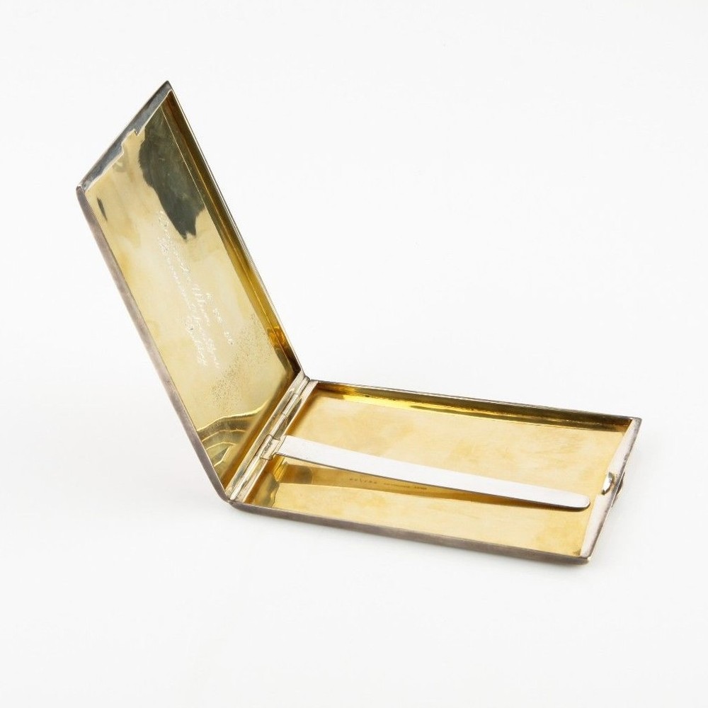 NAPIER STERLING SILVER & 14K GOLD CIGARETTE CASE