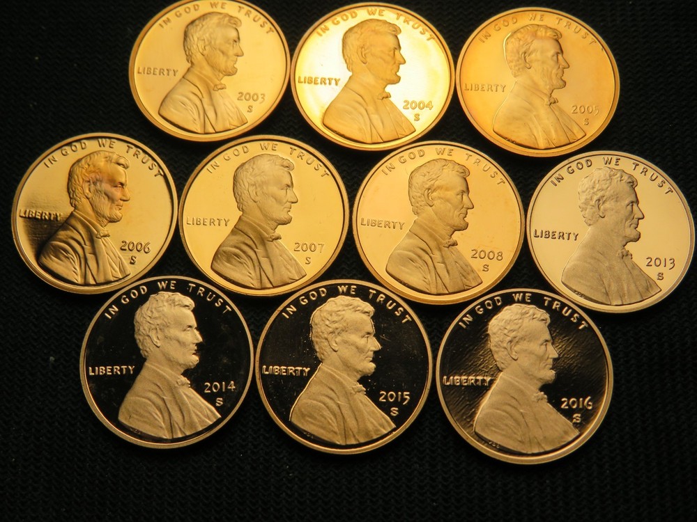 2003 2004 2005 2006 2007 2008 2013 2014 2015 2016 Proof Memorial & Shield cents