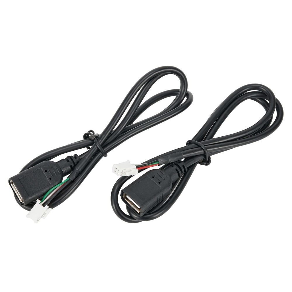 2 Pcs Black Car USB Cable Adapter For Android 4Pin+6Pin Connector 75cm