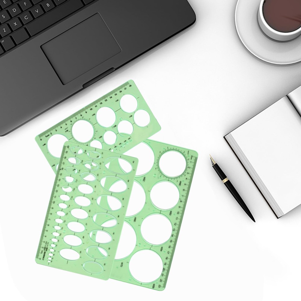 4PCS Circle Template, Plastic Circle and Oval Measuring Templates, Formwork D...