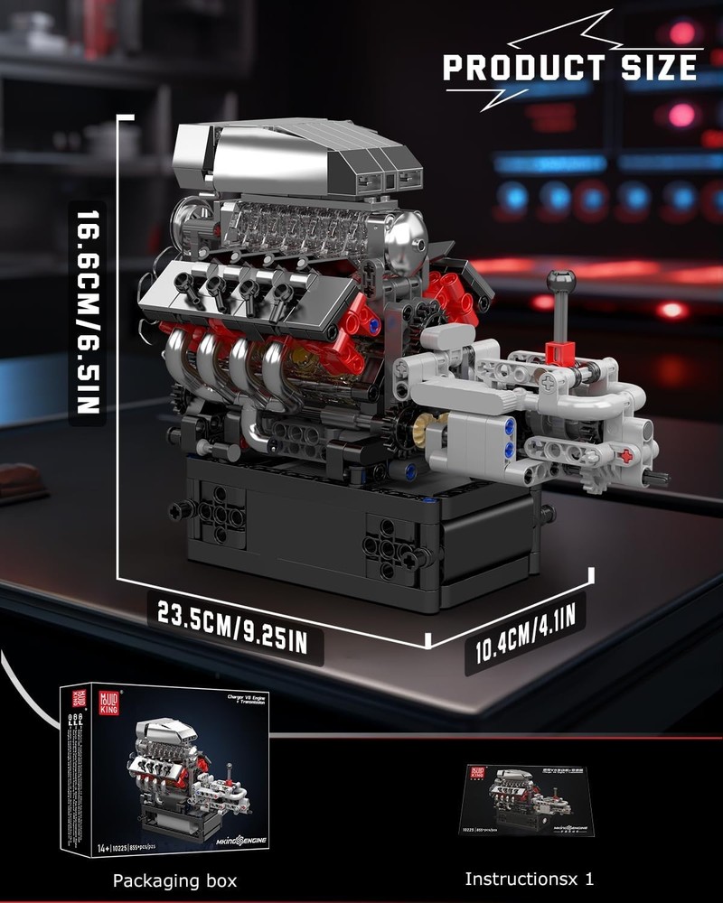 DIY STEM V8 Engine Model Kit - Build Your Own Mechanical Engine Assembly