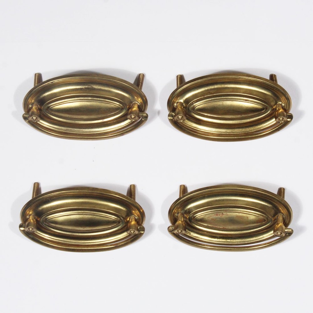 Matching Antique Brass Oval Drawer Pulls, 8 Pulls Available, NBP149
