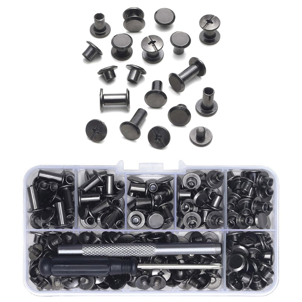 For DIY Leather Working 6 sizes Chicago Screws Leather Working Rivet Kit