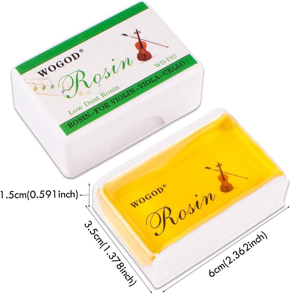 2-Pack Light Low Dust Rosin for Violin, Viola, & Cello - Quality