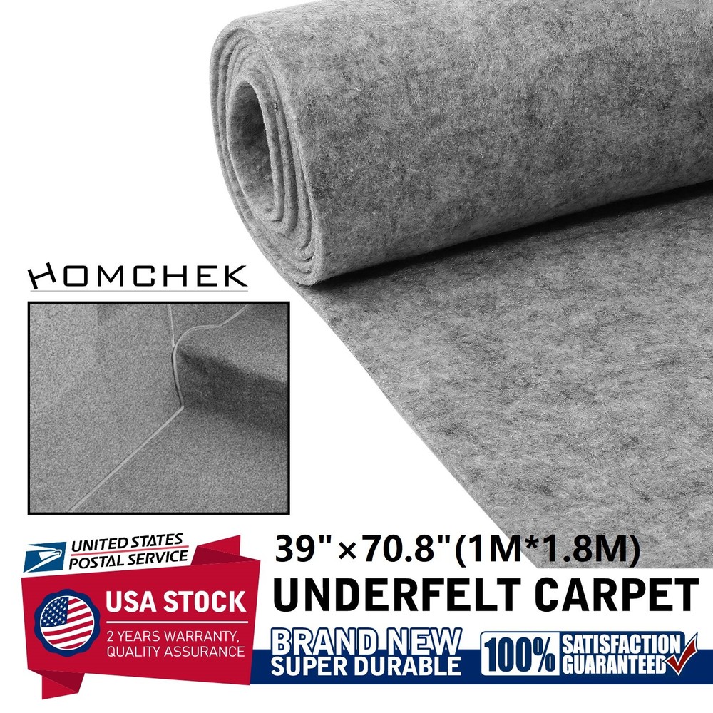 Mid Gray Auto Felt Carpet Speaker Floor Padding Upholstery Trunk Liner Replace