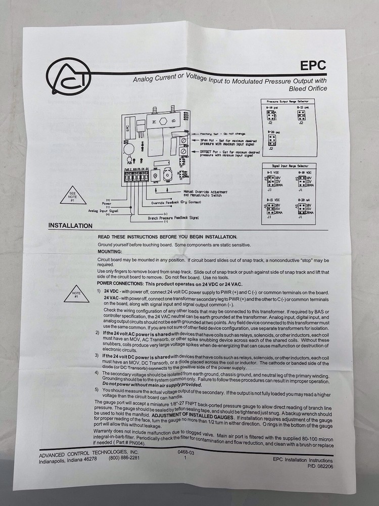 Advanced Control Technologies EPCG