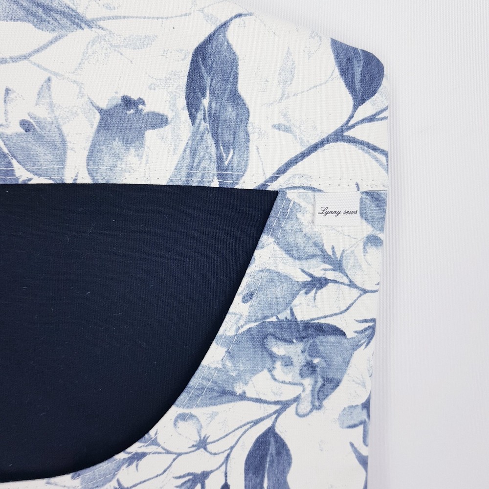 Peg Bag Handmade Blue White Leaf Print Lined Laundry Clothes Peg Holder