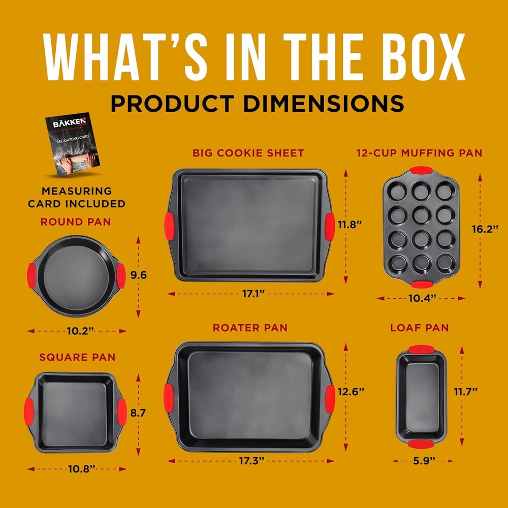 Baking Set - Oven Bakeware - Deluxe Inside and Out Black Non-Stick Coating