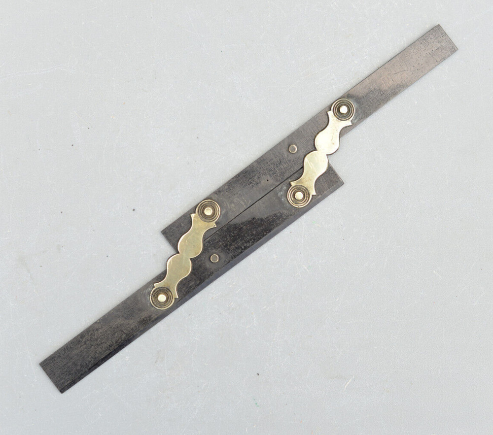 Vintage Ebony Brass Parallel Ruler Maritime Technical Drawing Architect 6''