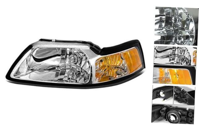 Driver Left Headlight Assembly Replacement for 1999-2004 Ford Mustang