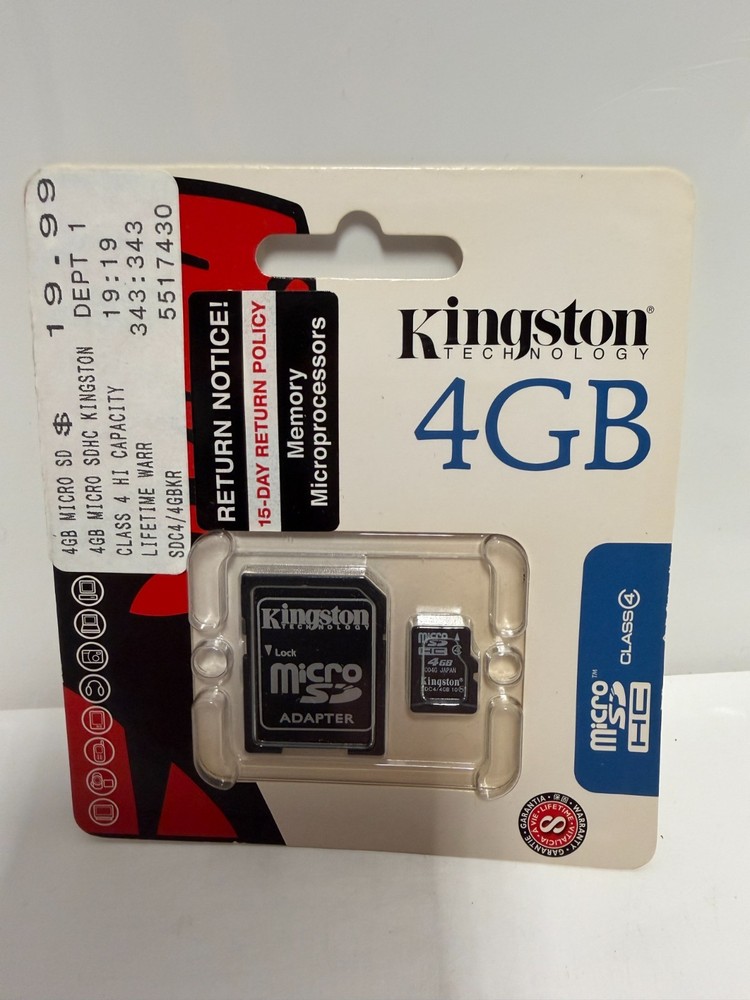 4GB Kingston Micro SD HC Memory Card