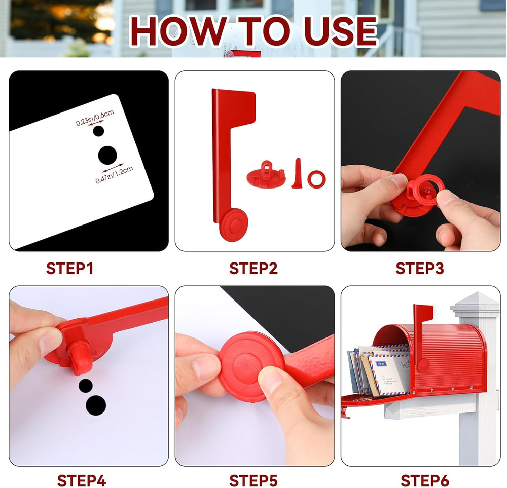 Mailbox Replacement Flag Kit Mailbox Red Flag Holder, Professional Mailbox Flag