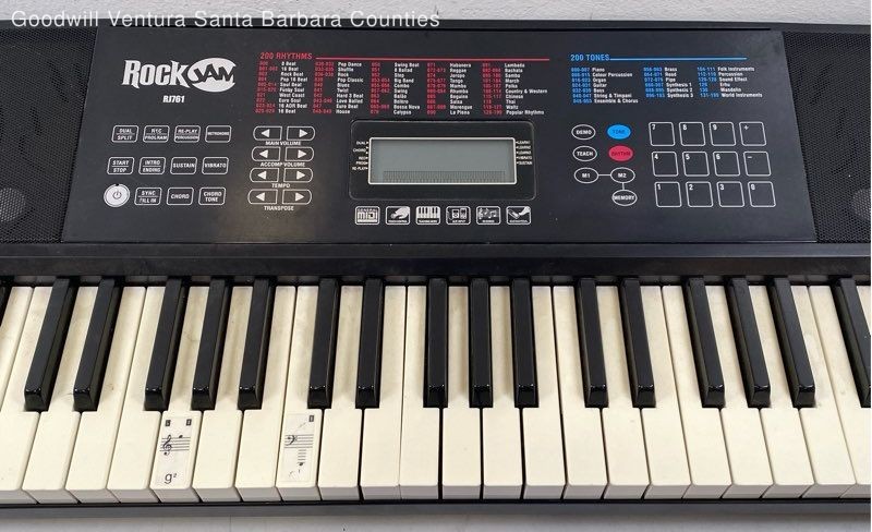 RockJam Black 61 Key Interactive Teaching Electronic Keyboard Kit RJ761 Read