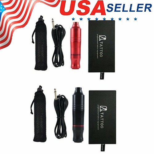 Complete Tattoo Kit for Beginners Gun Power Supply Needles Inks Case
