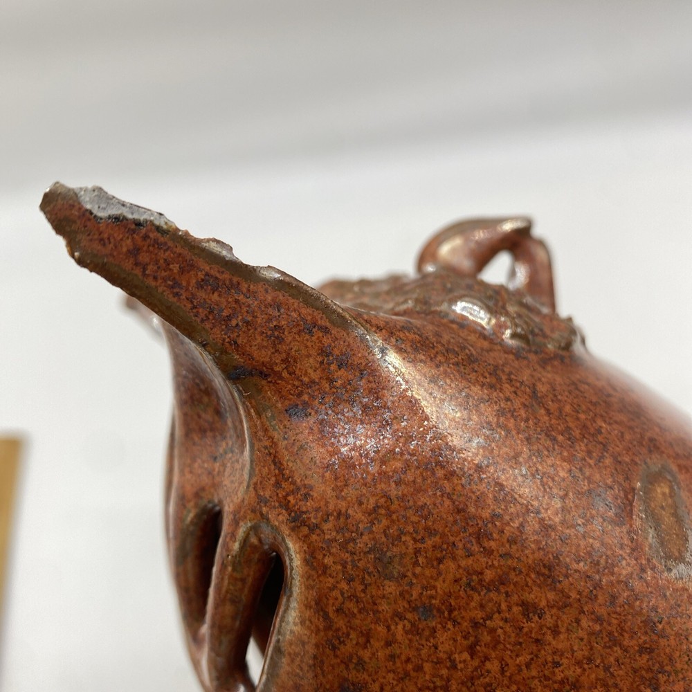 Art Pottery Owl Candle Holder