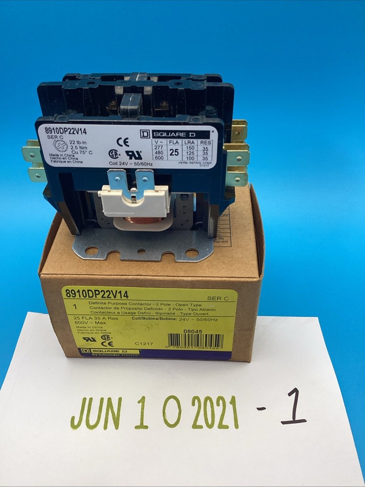 SQUARE D 8910DP22V14 Definite Purpose Contactor Series C new Open Box