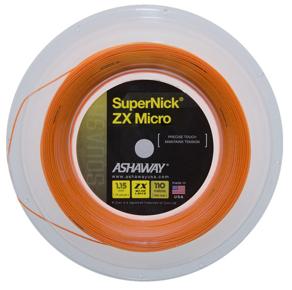 ASHAWAY SUPERNICK ZX MICRO SQUASH RACKET STRING - 110m REEL