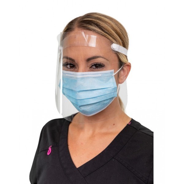 Clear Face Shield Reusable Protective Isolation Mask Adjustable Elastic Headband