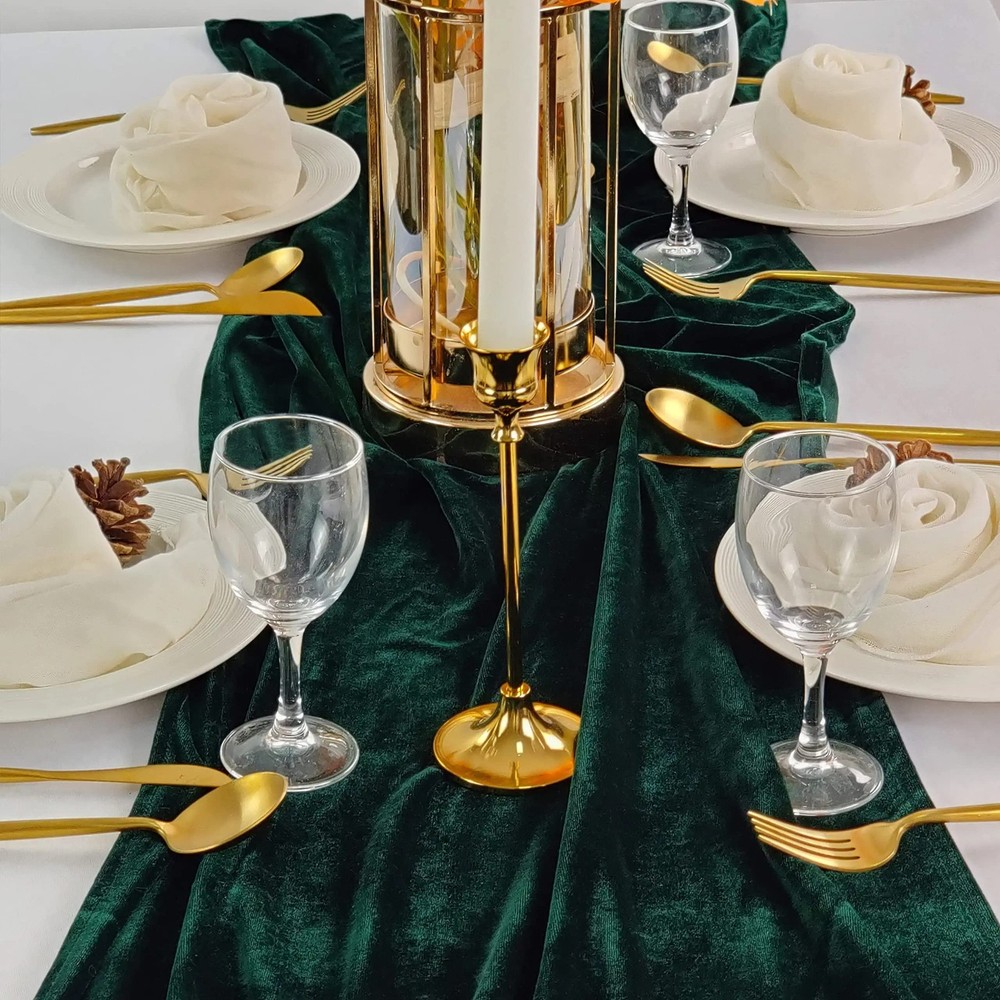 Velvet Table Runner, 5 Pack Luxurious Wedding Reception Decorations Soft Velv...