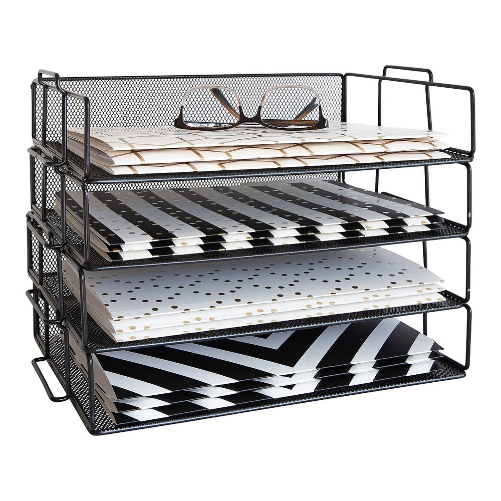 Desk Organizers and Accessories Stackable Paper Tray - 4 Tier Stackable