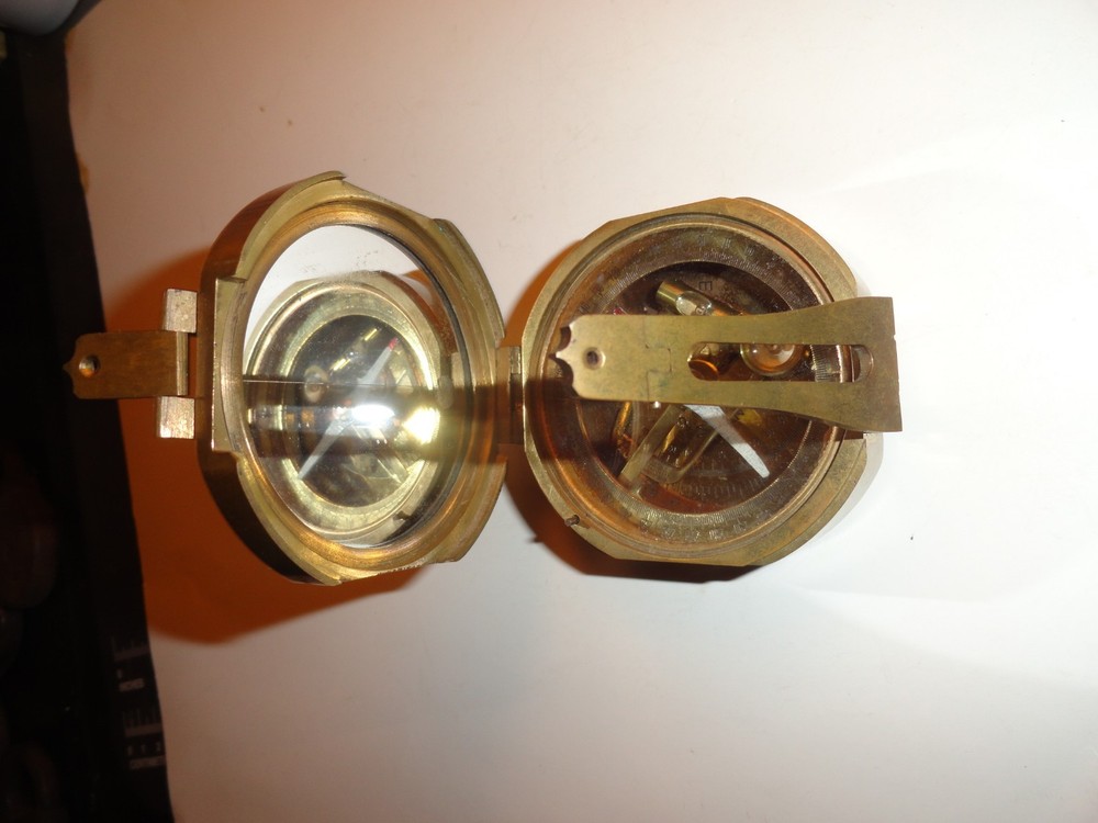 Vintage brass navigational compass