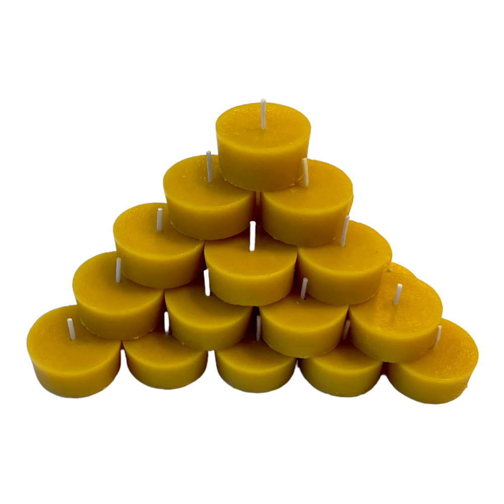 100% Beeswax Tea Light Candles, Refills with and without cups