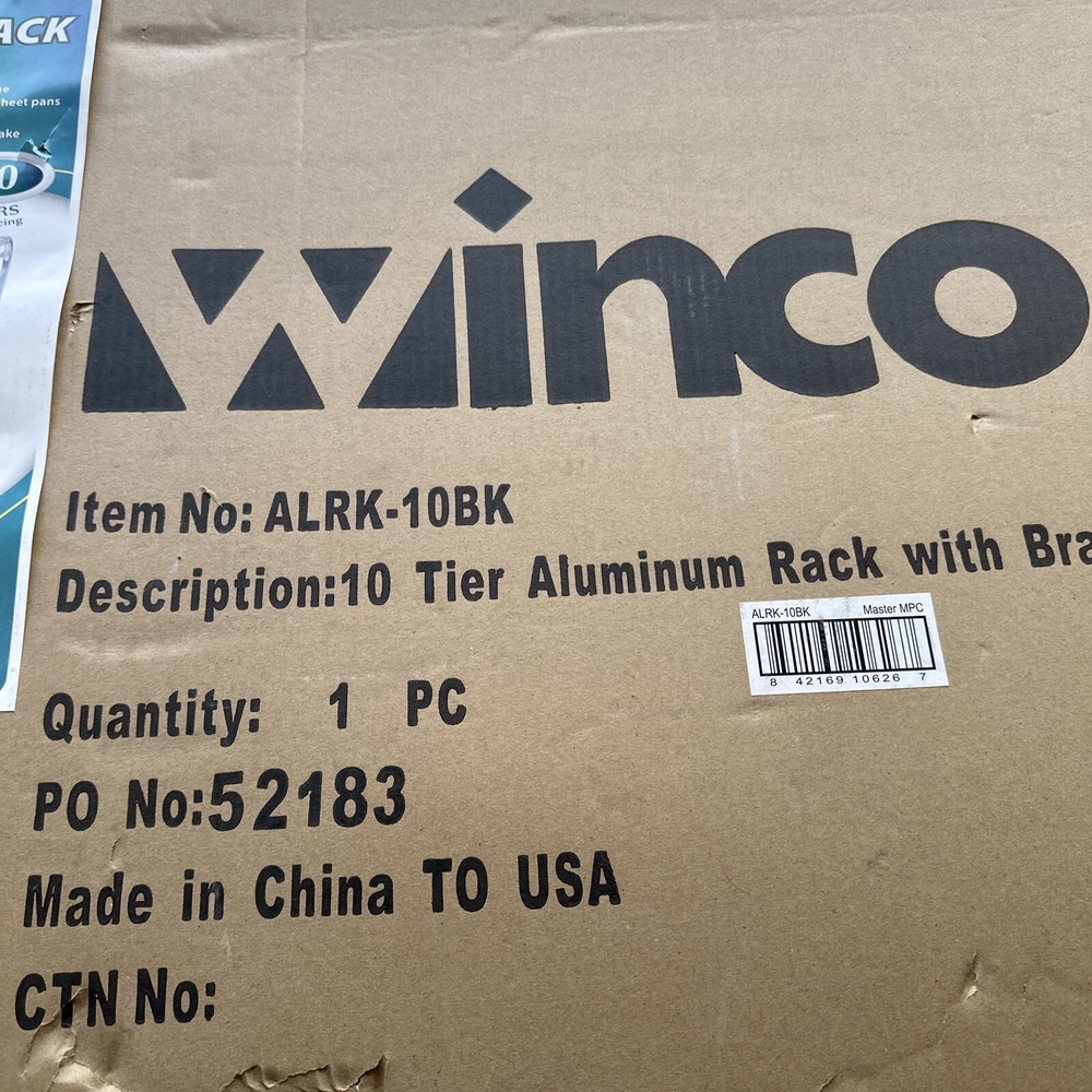 NEW-Winco ALRK-10BK 21" Universal Pan Rack-open box