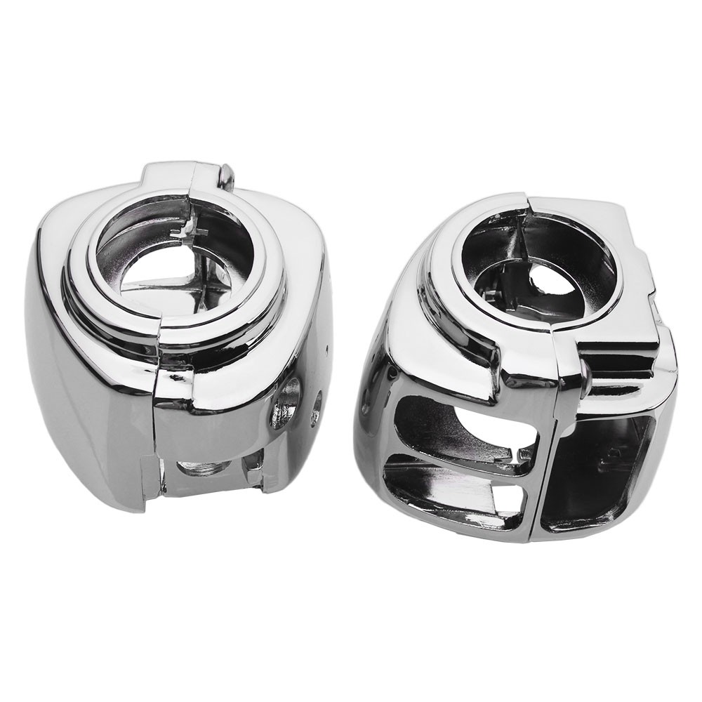 Switch Housing Covers Chrome & 6pcs Button Cap For Harley Softail Fat Boy 11-18