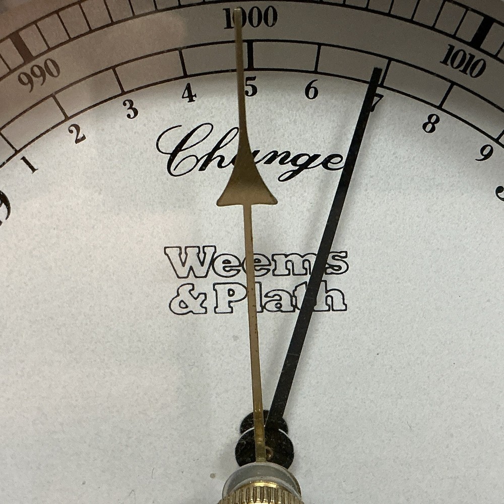 Weems & Plath Atlantic Time Clock & Barometer Solid Brass & Wood Made In Germany
