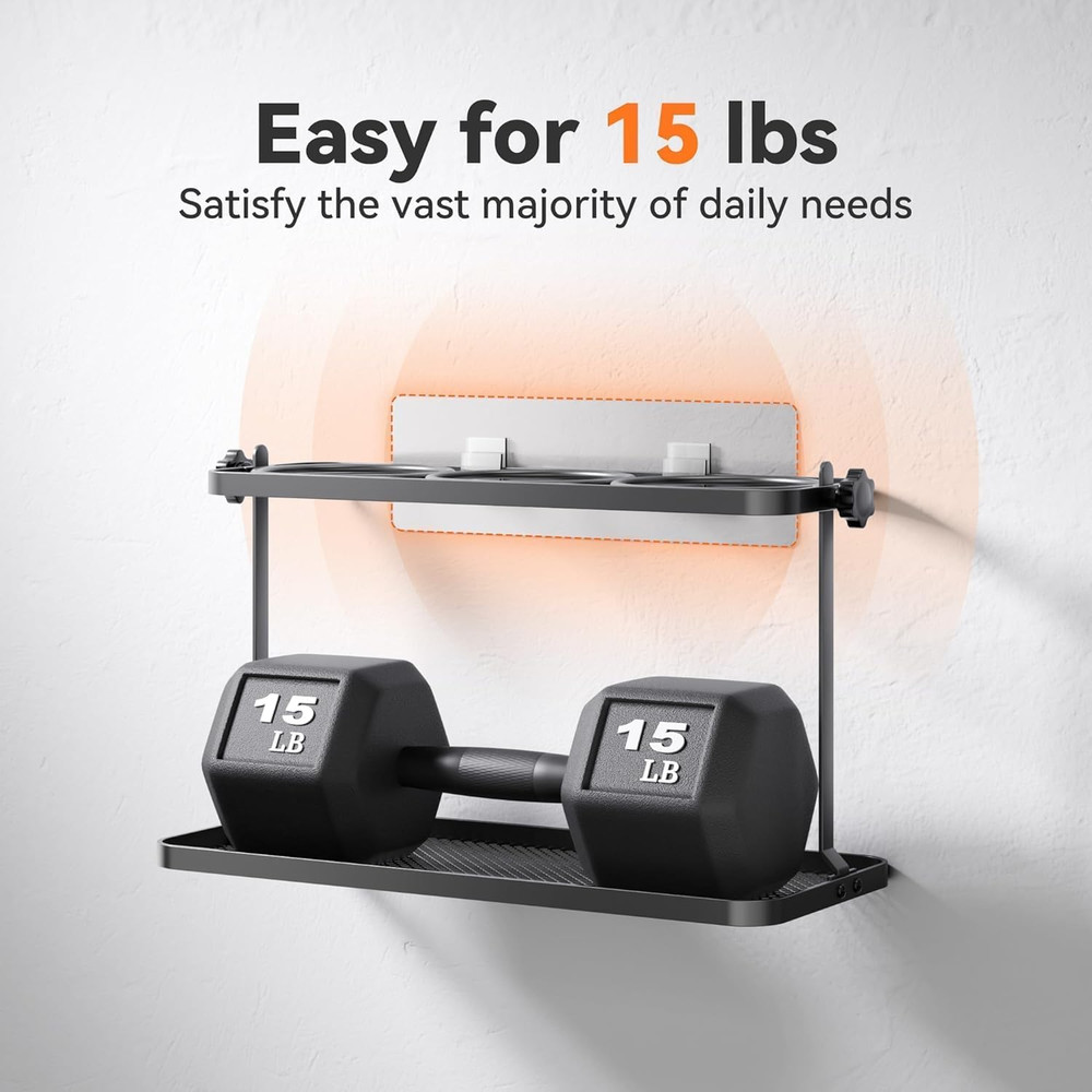 Wall-Mounted Adjustable Hair Tool Organizer - Multi-Position Storage (Black)