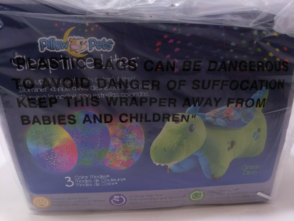 Pillow Pets Sleeptime Lites Green Dinosaur Night Light