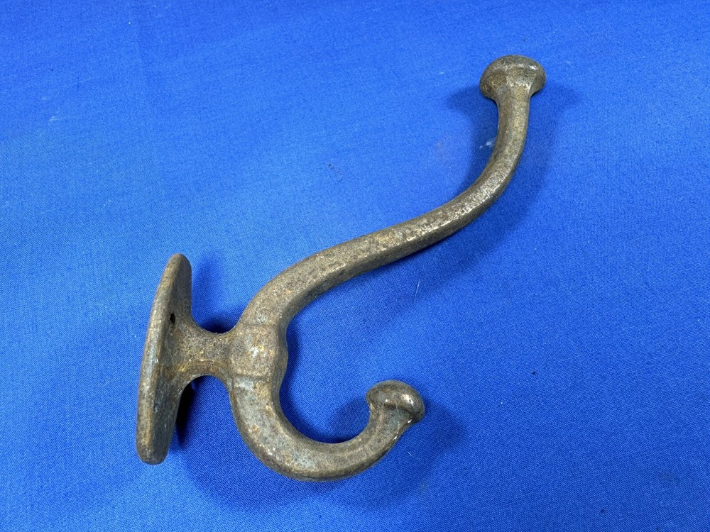 Authentic C.1900 Iron Coat & Hat Hook ~ 5"H & 4.25" Depth ~ Robe, Backpack, Etc.