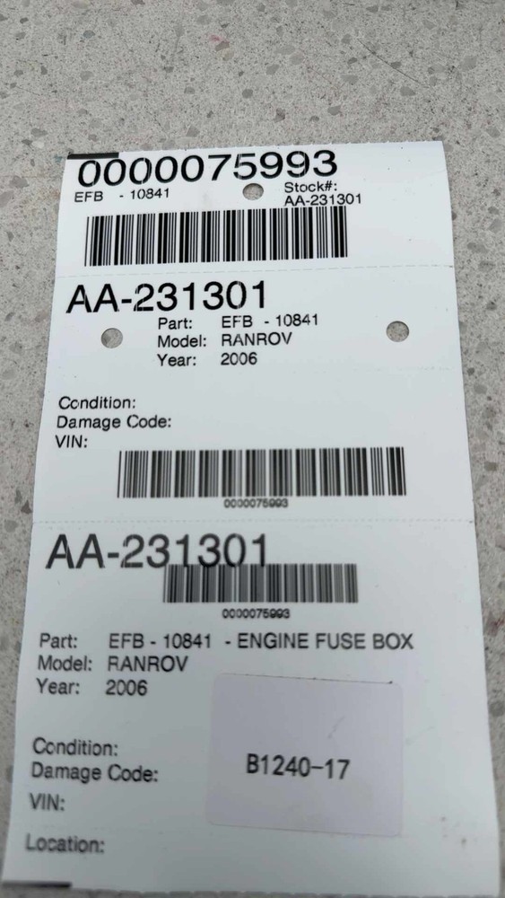 03 04 05 06 RANGE ROVER Engine Fuse Box